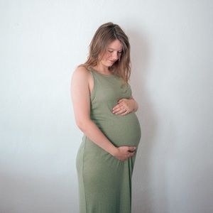 A New Day Sage Green Ribbed Maxi Dress